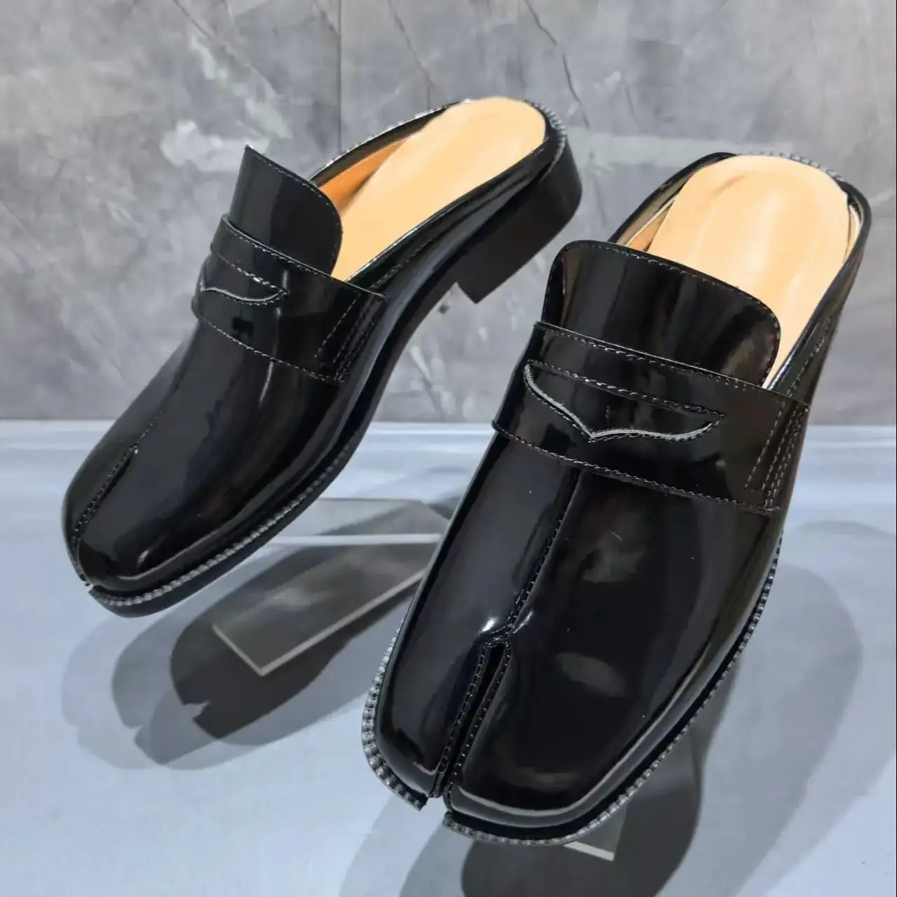 Shoes Heels Men - Split Toe Tabi Men's Slippers Sewing